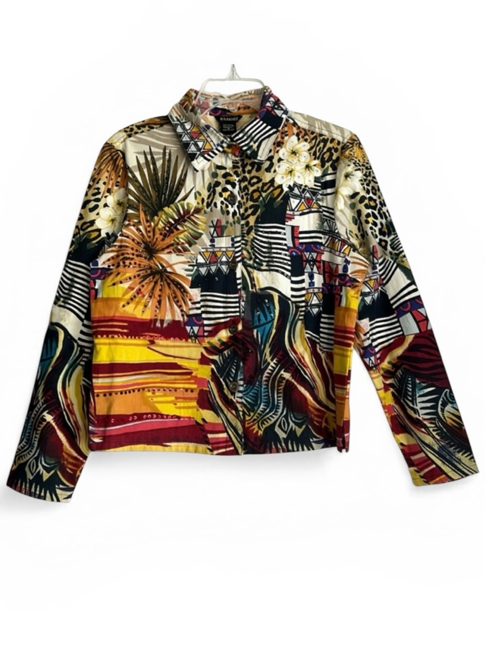 Raakhee Multicolored Women's Button Down Long Sleeve Sequined Top SZ: S